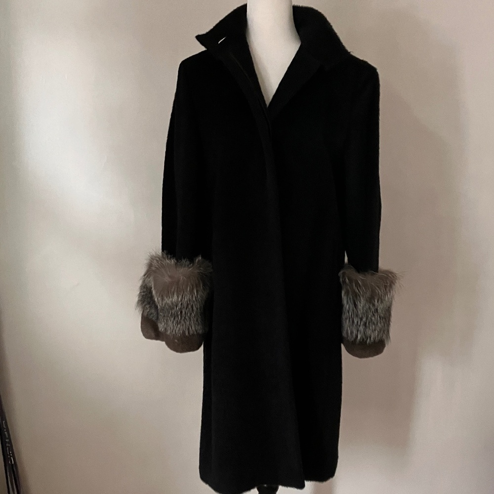MAX MARA Alpaca and Fox Fur Coat